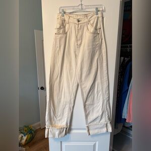 SHEIN Women's Off-White Straight Leg Jeans